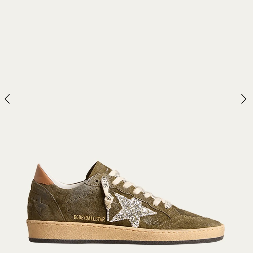 Golden Goose Olive Green and Tan Sneakers